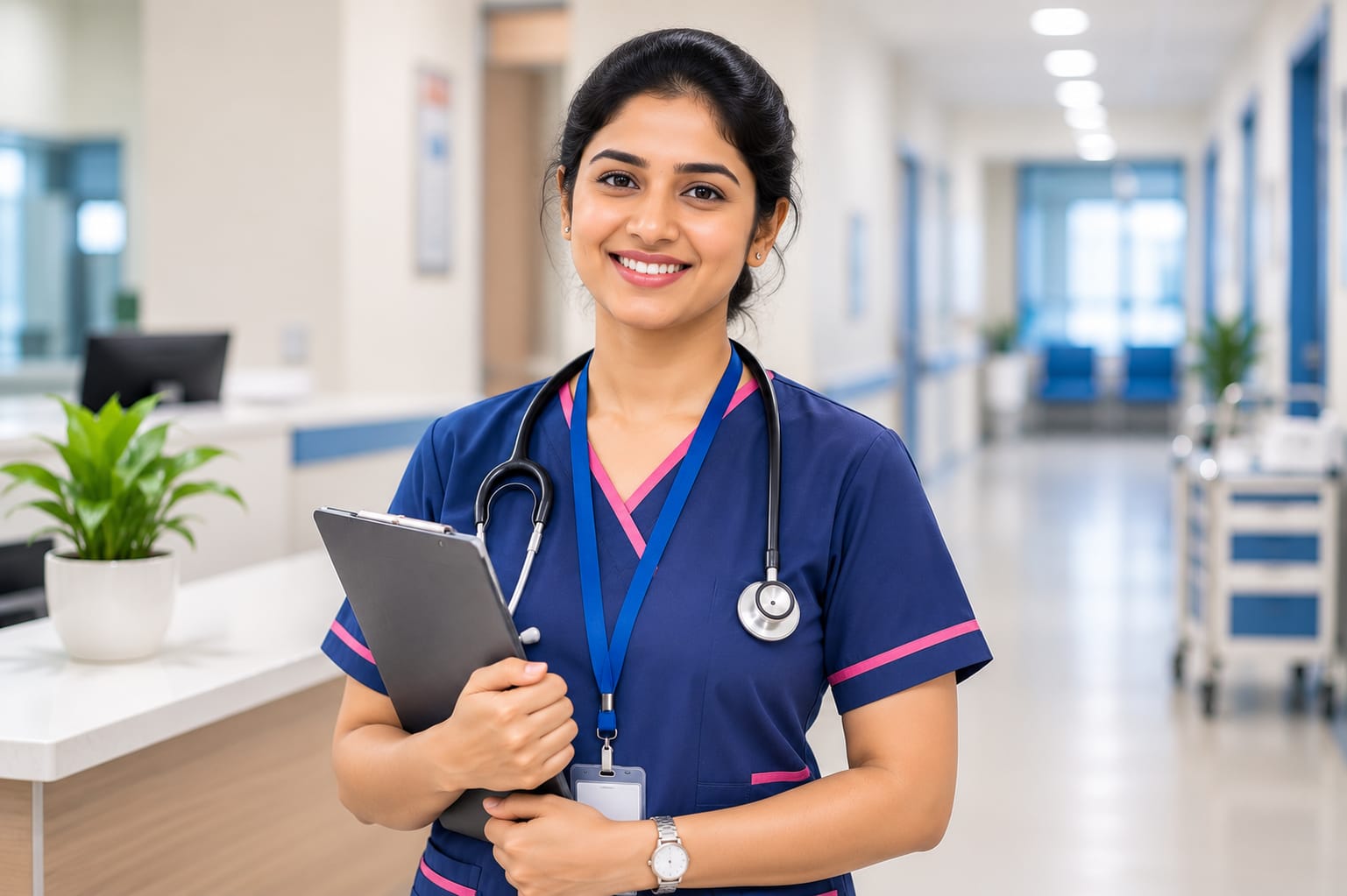 Nursing students at NERINE nursing college in Tripura